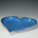 Heart  Plate /  Candy Dish /  Candle Tray in  Sky Blue Glaze / Valentine Heart / Handmade Stoneware Clay