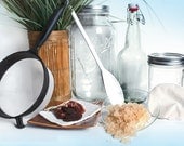 Complete Live WATER Kefir Grains KIT w/ Strainers Jars Recipes PICTURE Guide