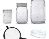 Kefir / Kombucha Fermenting Jar KIT - 3 Jars - Plastic Strainer - Elastic Lid