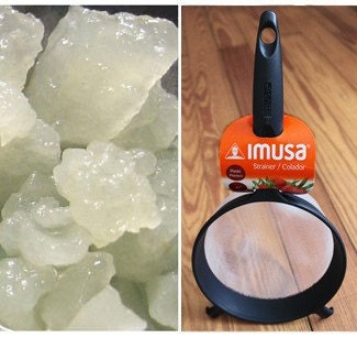 LIVE Organic WATER Kefir Grains Set w/ Strainer, Recipes, PICTURE Guide