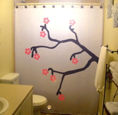 Cherry Blossoms SHOWER CURTAIN Tree by CustomShowerCurtains