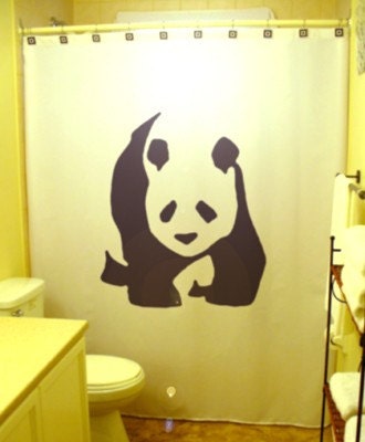 Panda Bear Shower Curtain Panda kids by CustomShowerCurtains