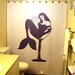 Sexy Martini Mermaid Shower Curtain Pin Up Girl Bathroom Decor bath glass nude woman female custom unique