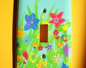 Flower garden light switchplate
