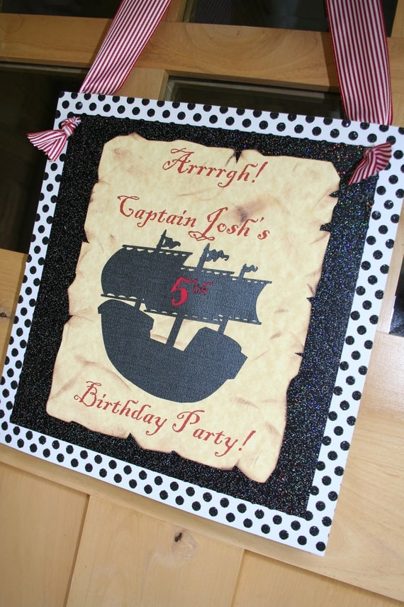 Swashbuckling Pirate Party treasure Map Birthday Party Door Sign