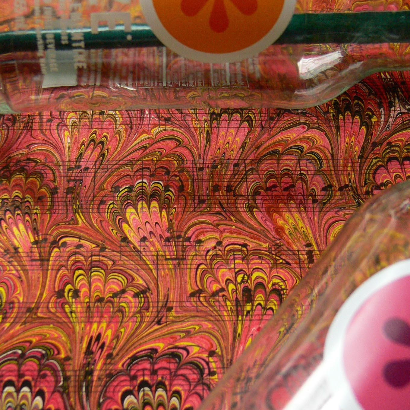 Fuchsia Peacock - handmade marbled sheet music