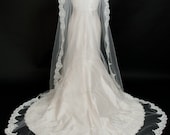 Cathedral Length Bridal Veil embellished with French Alencon Lace