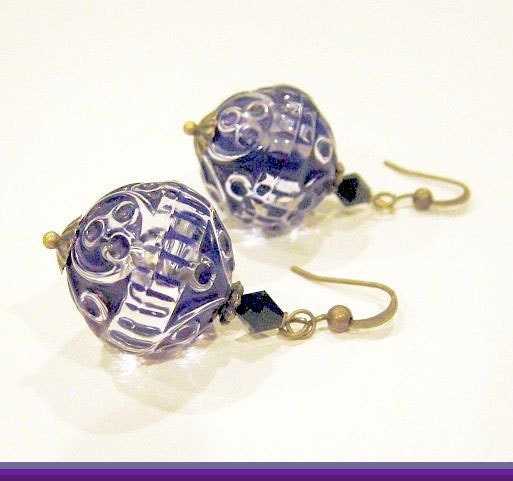 Purple Drop Earrings