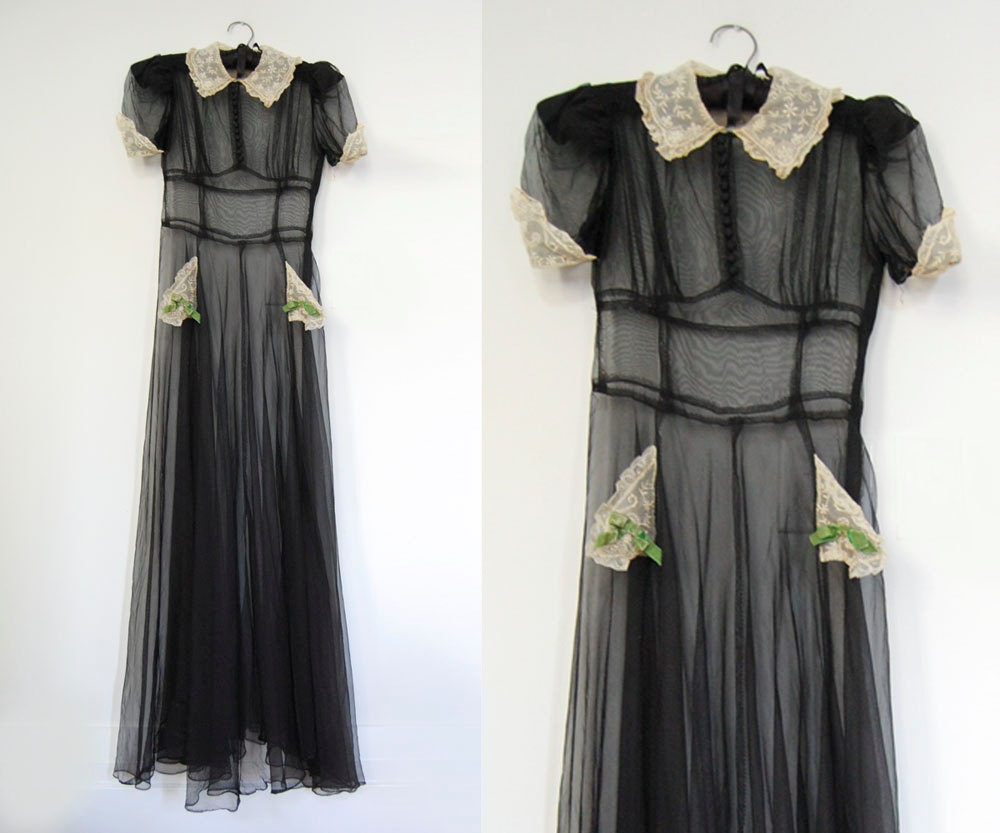 V I N T A G E Art Deco Nuit Noire Gown...reserved for Claudia