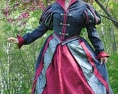 CUSTOM Tudor Court Renaissance High Collared Riding Dress Outfit Costume- 4 pieces include 2 skirts, jacket and hat