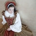 Tan Handbeaded Tudor Renaissance Elizabethan Court Gown Outfit with 5 pieces SALE