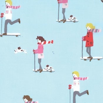 End of Bolt, Moda, Aneela Hoey, SHERBET PIPS, Scoot in Candy Cotton Blue, 35 inches