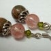 Pink and green jasper pink glass bead earrings
