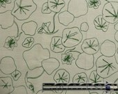 Hand-printed hemp by repeat studio - Nasturtium/green (fat quarter)