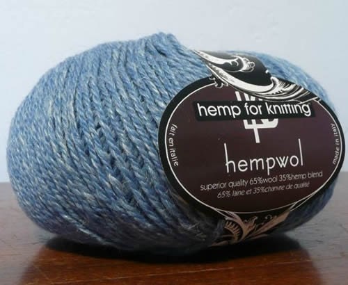 Hempwol knitting yarn (venetian glass blue)