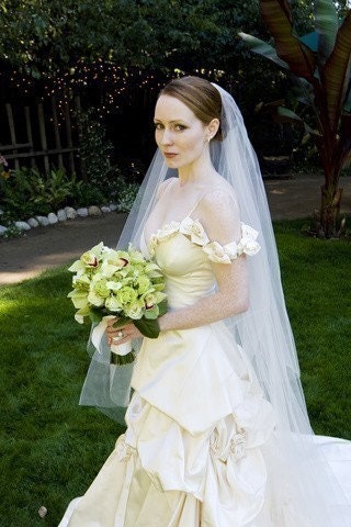 Cathedral Length 108 Two tier Wedding Bridal Veil w/ blusher white, ivory or diamond