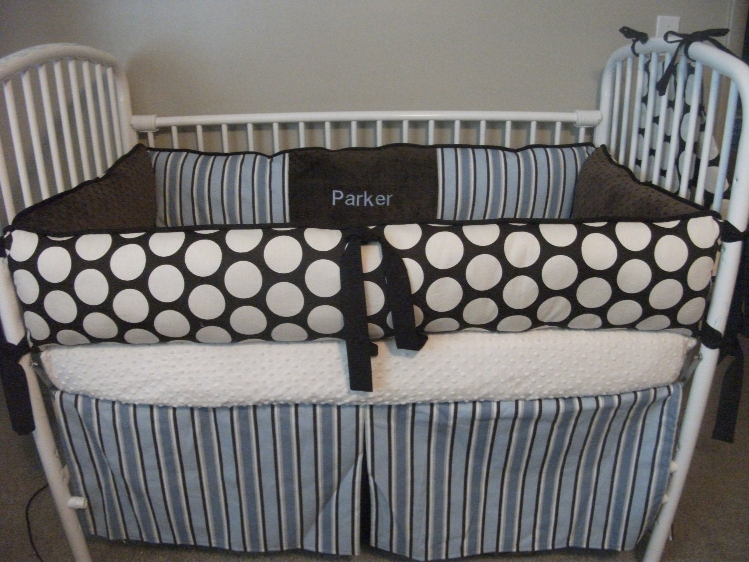Mod Dot Baby Boy Blue Crib set