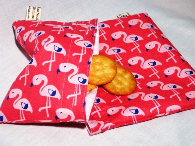 You've Been Flocked by Flamingos Sandwich and Snack Bag Set, Reusable