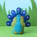 Peacock - Wool Felt Finger Puppet