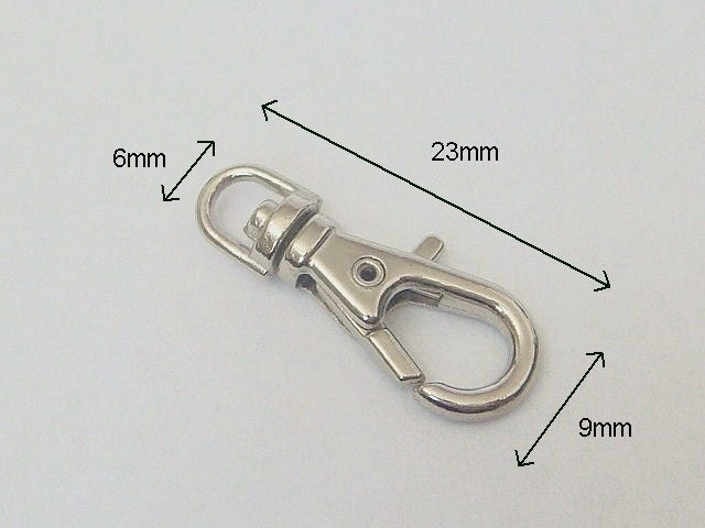 50 Mini Silver Metal Swivel Lobster Clasps Clips H49