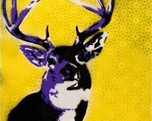 Pop art Deer with antlers original painting reproduction