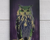 SALE Owl original painting on Studio Canvas