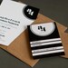 Perfect - graphic black and white wedding invitation with kraft envelopes