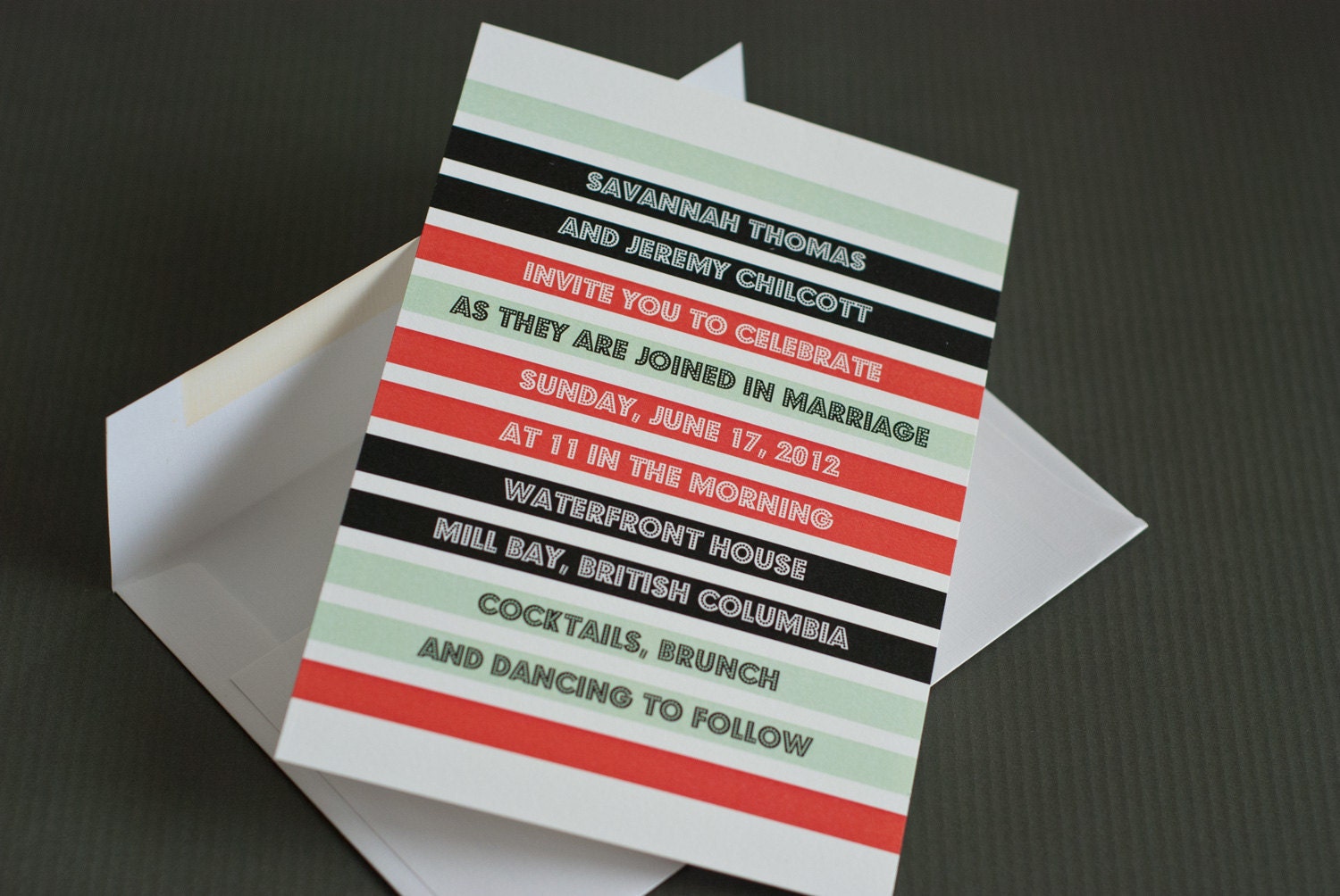 Spotlight - unique and modern typography wedding invitation
