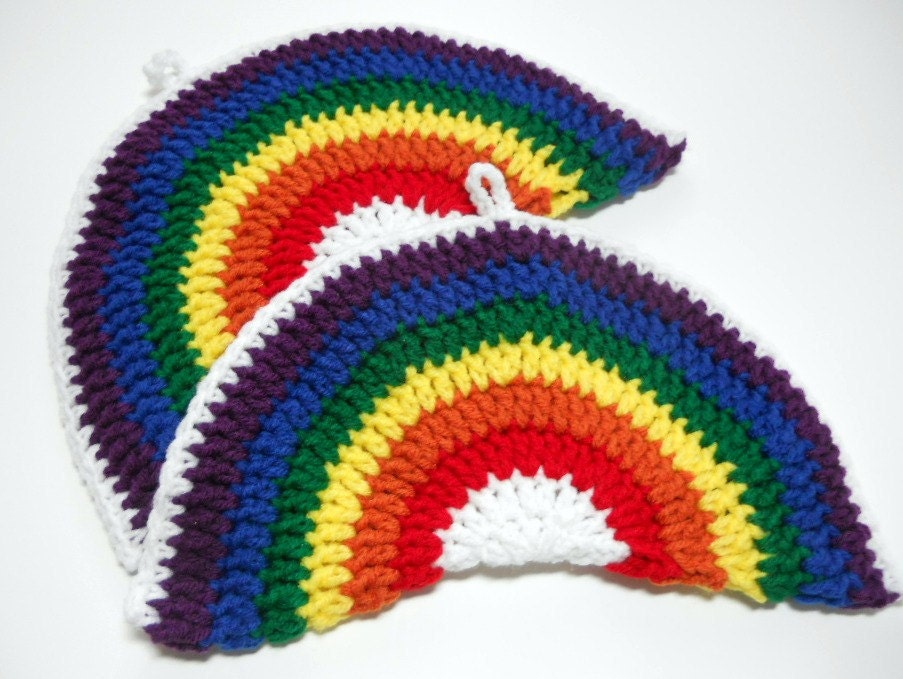 Rainbow Potholders, Hotpads, Trivets