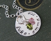 Hand Stamped Mommy Jewelry - Personalized Sterling SIlver Name Necklace -  Circle of Love