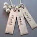 Tag Trio..... Hand Stamped Sterling Silver Personalized Necklace