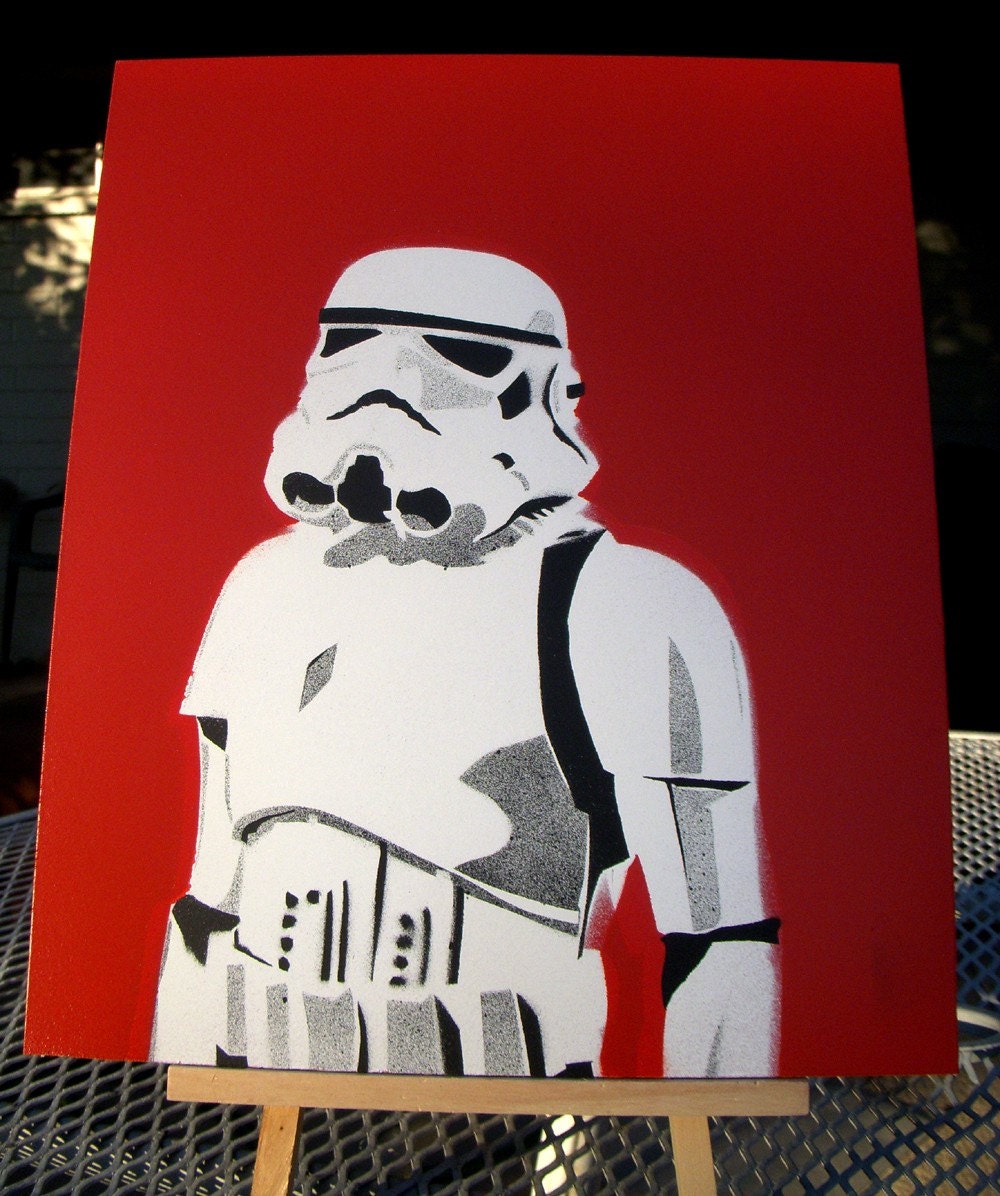 Items similar to Star Wars Stormtrooper Spray Paint Stencil on Wood on Etsy