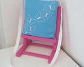 Blue and White Embroidered Butterfly Hip Bag Small