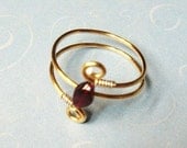 Garnet Ring  Garnet Toe Ring   Diamond Shaped Garnet and Brass Toe Ring  Etsy Jewelry