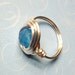 Chalcedony Ring - Blue Chalcedony Faceted Gemstone and Sterling Silver Wire Wrapped Ring