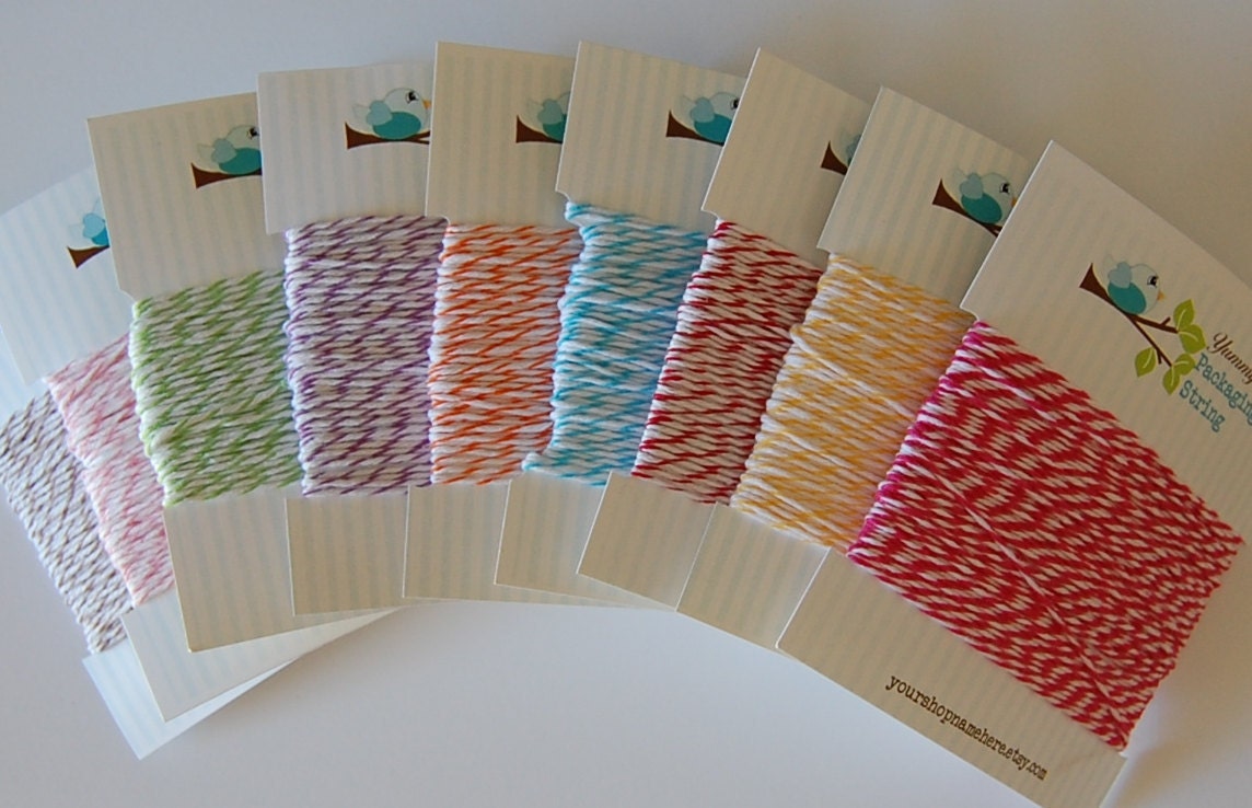 30 Yards - (15 YARDS X2) Colorful Striped String - Divine Twine or The Twinery Kitchen String - choose two colors