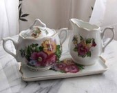 Cream and Sugar Serving Set with Serving Tray