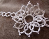 White Tatted Flower Bracelet