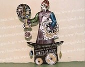Halloween Steampunk Astrologer Paper Doll Digital Download  - Printable Altered Art For Paper Crafts HP10D
