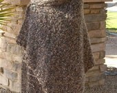 Shawl-Cape-Wrap  Hand Knit Mohair Blend Brown - Outerwear -
