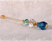 Caribbean Blue Stick Pin, Hat Pin, Scarf Pin, Hijab Pin KC0167