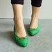 Vintage kelly green silk slip on ballerina flats - size 6