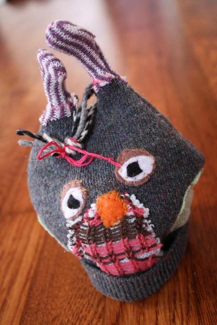 CUSTOM wee hOOt Hat.  an upcycled owl hat made just for you.
