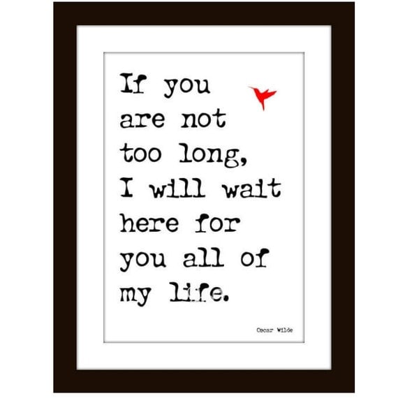 Romance Art Print Wall Decor Valentine Oscar Wilde Quote Digital Typography