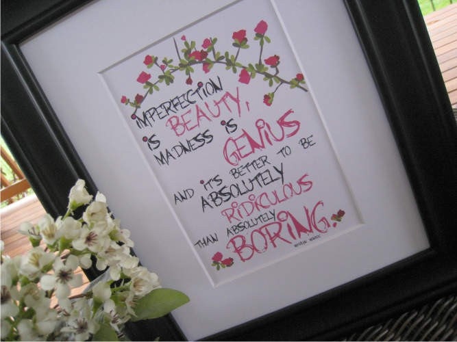 Marilyn Monroe Quote about Beauty Art Print Wall Decor