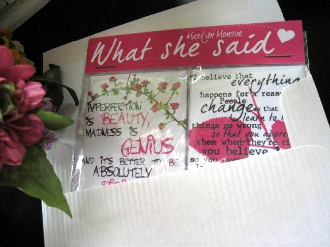 Marilyn Monroe Quotes Fridge Magnet Set 2 x 3 Gift for Women