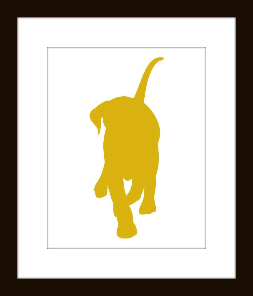 Labrador Retriever Silhouette Wall Decor 8 x 10 size Matted to 11 x 14