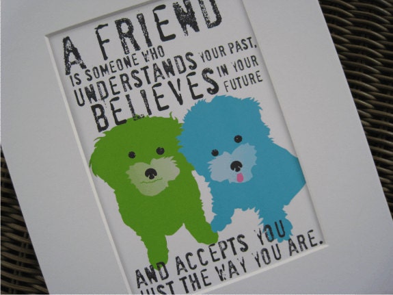 Maltese Dog Art Wall Decor Friendship Print Inspirational Series