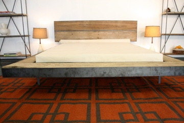Reclaimed Barnwood Platform Bed, Durable Hardwoods over 100 years old