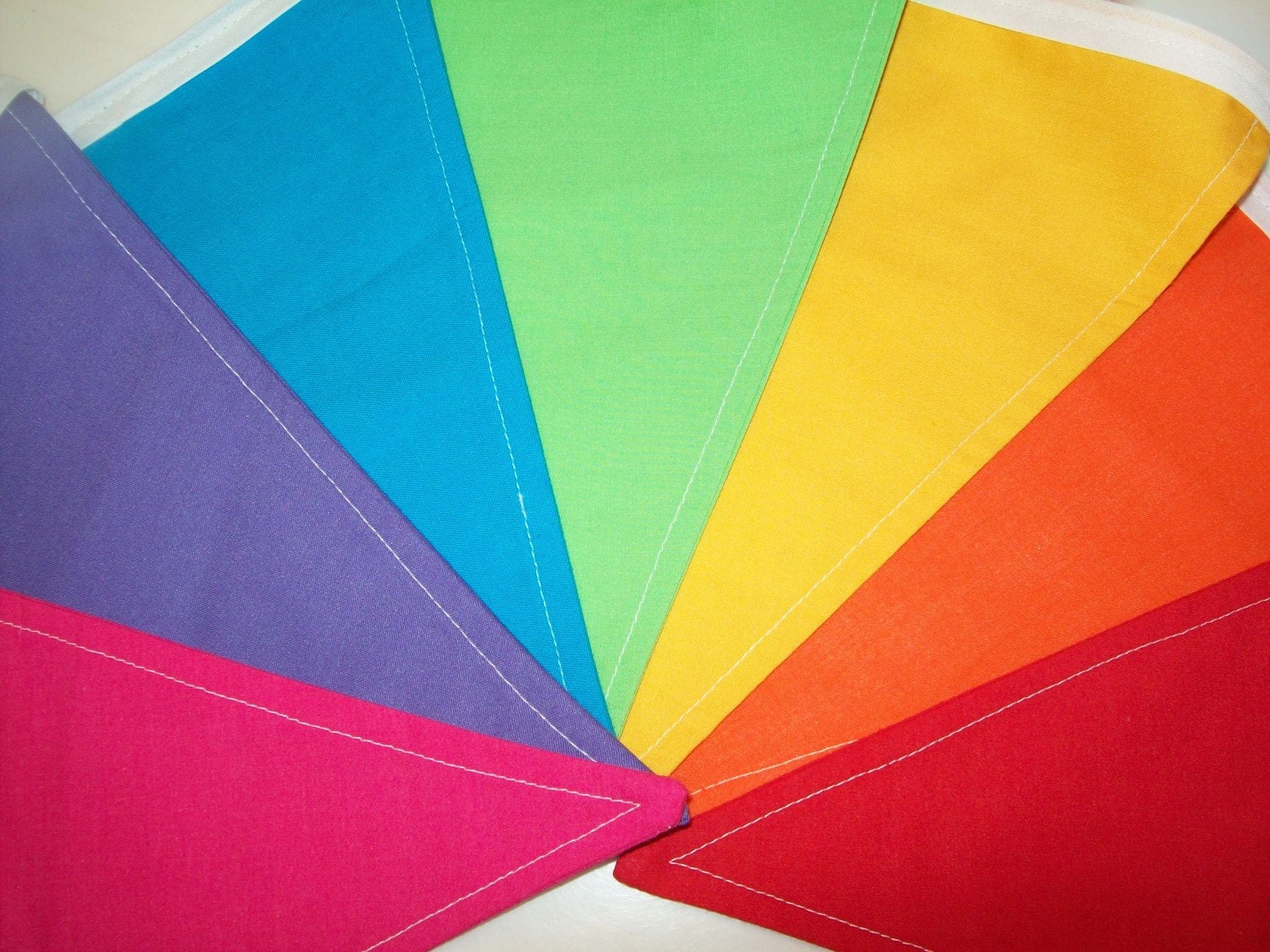 Over The Rainbow Party Banner (a fabric flag pennant bunting)